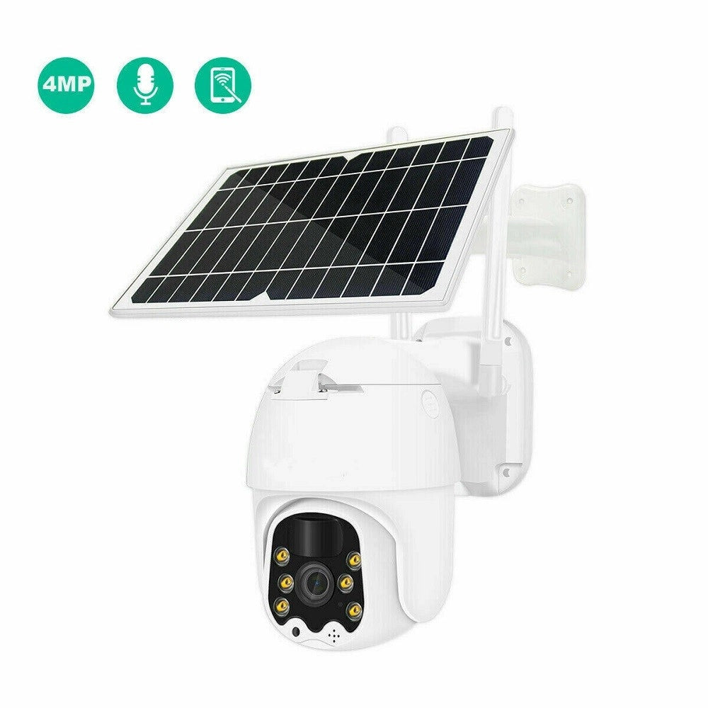 Trade Shop - Telecamera Esterna Full Hd 1080p 5.0mp Ptz Wireless Con Pannello Solare Wifi -