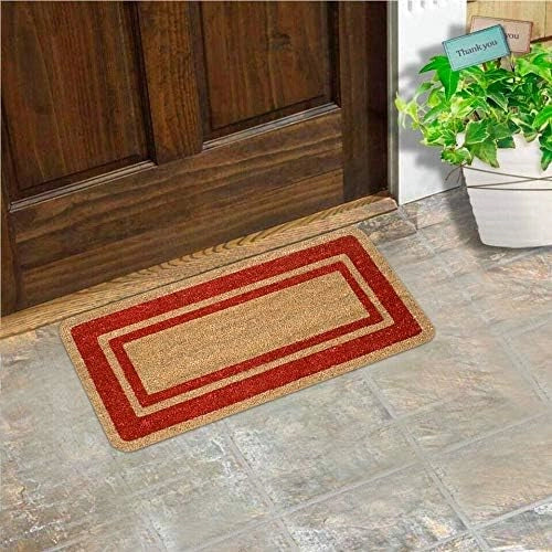 Zerbino Cocco Naturale 40x70 cm Elegante Robusto Ingresso Casa Esterno Antiscivolo Bordeaux