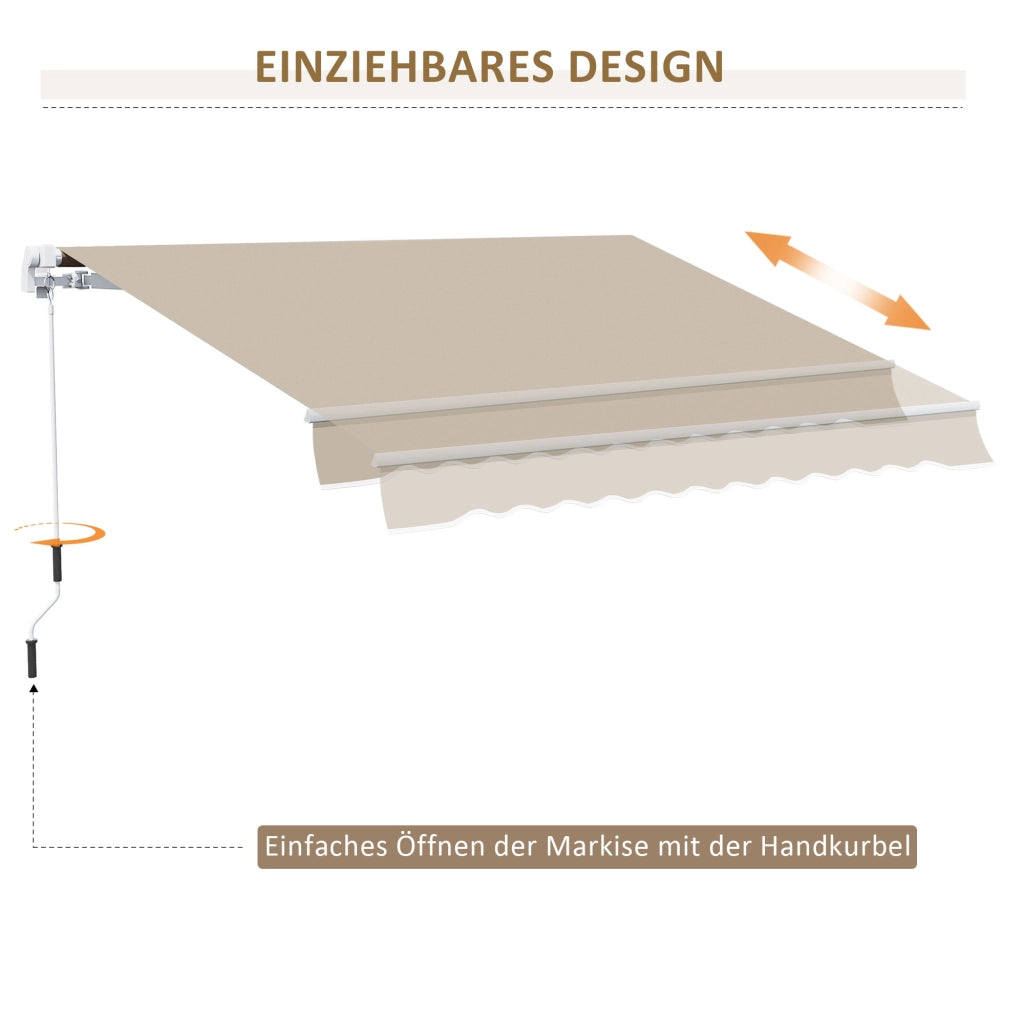 Tenda da Sole Estraibile ¨C zephmum ¨C Grigio+Beige 395x245 cm