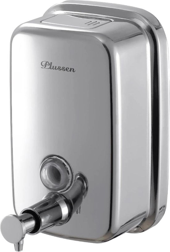 Dispensatore di sapone per parete, 800 ml, dispensatore di sapone in acciaio inossidabile, fissaggio alla parete, dispensatore di sapone Easy Push per uso igienico, acciaio inossidabile lucidato