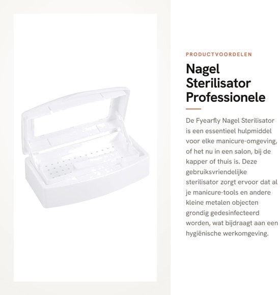 Strumenti per manicure - Cassetta di sterilizzazione - Disinfezione - Plastica resistente - 22,8 x 12,5 x 7 cm - Per salone e uso domestico - Strumenti per unghie