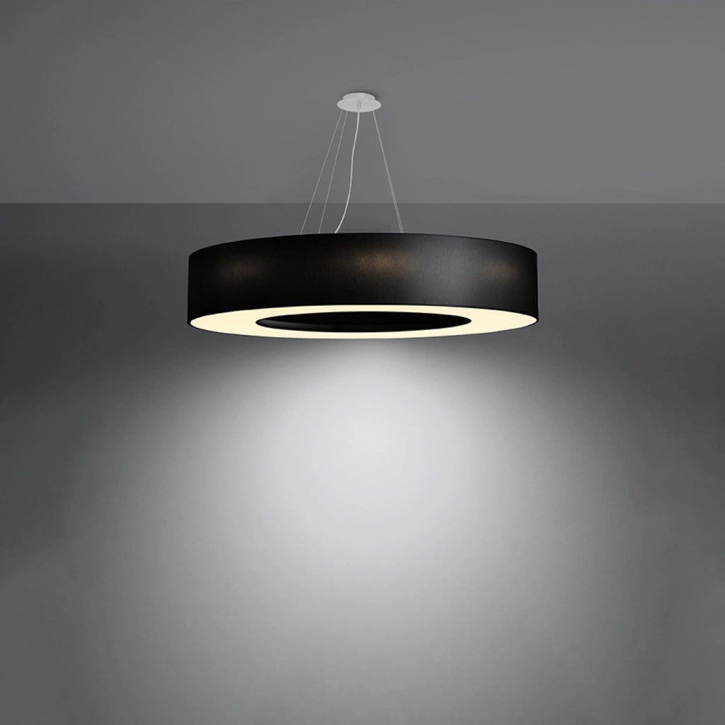 Lampada a sospensione rotonda nera 90cm JOVIAN 8xE27