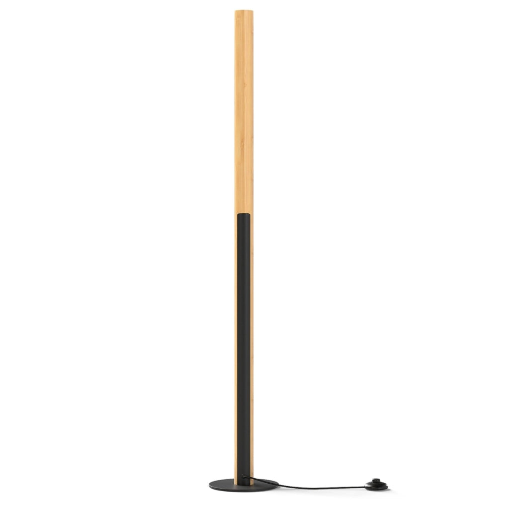 Lampada da pavimento in bamb¨´ lampada led dimmerabile da angolo, Lampada minimalista alta da terra per soggiorno-Lampade