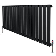 Radiatore Orizzontale 600 x 1400 mm con Valvole TRV Nero
