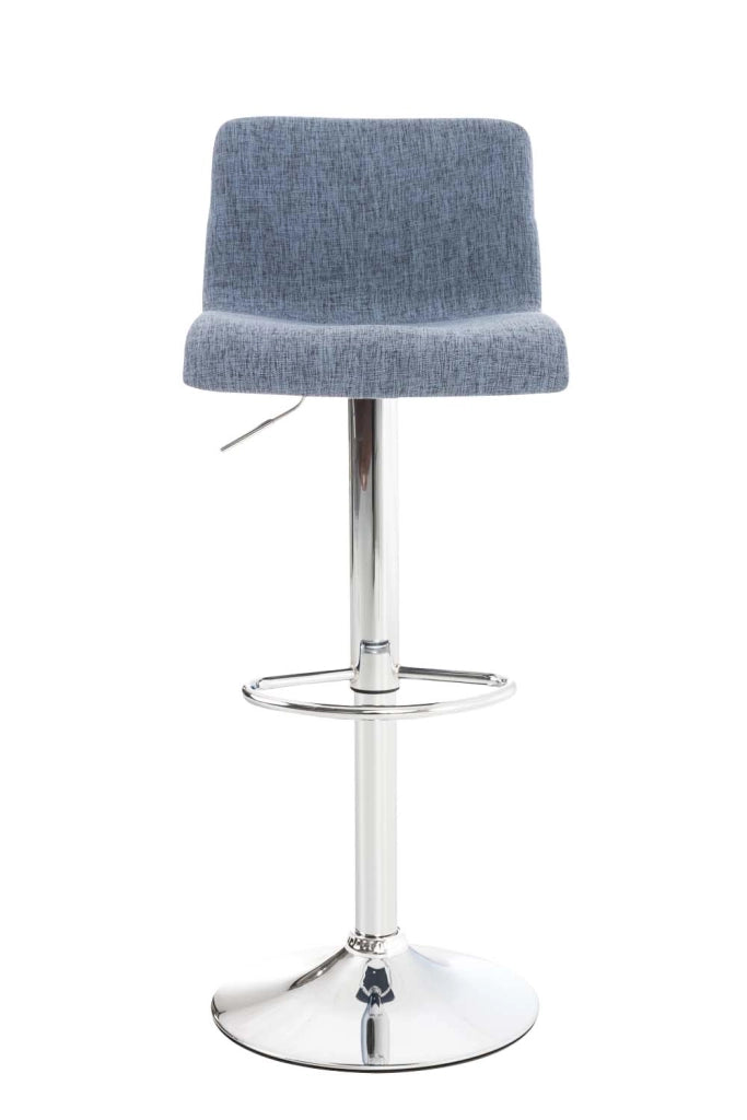 Set 2 sgabelli HOVER in tessuto blu,cromo