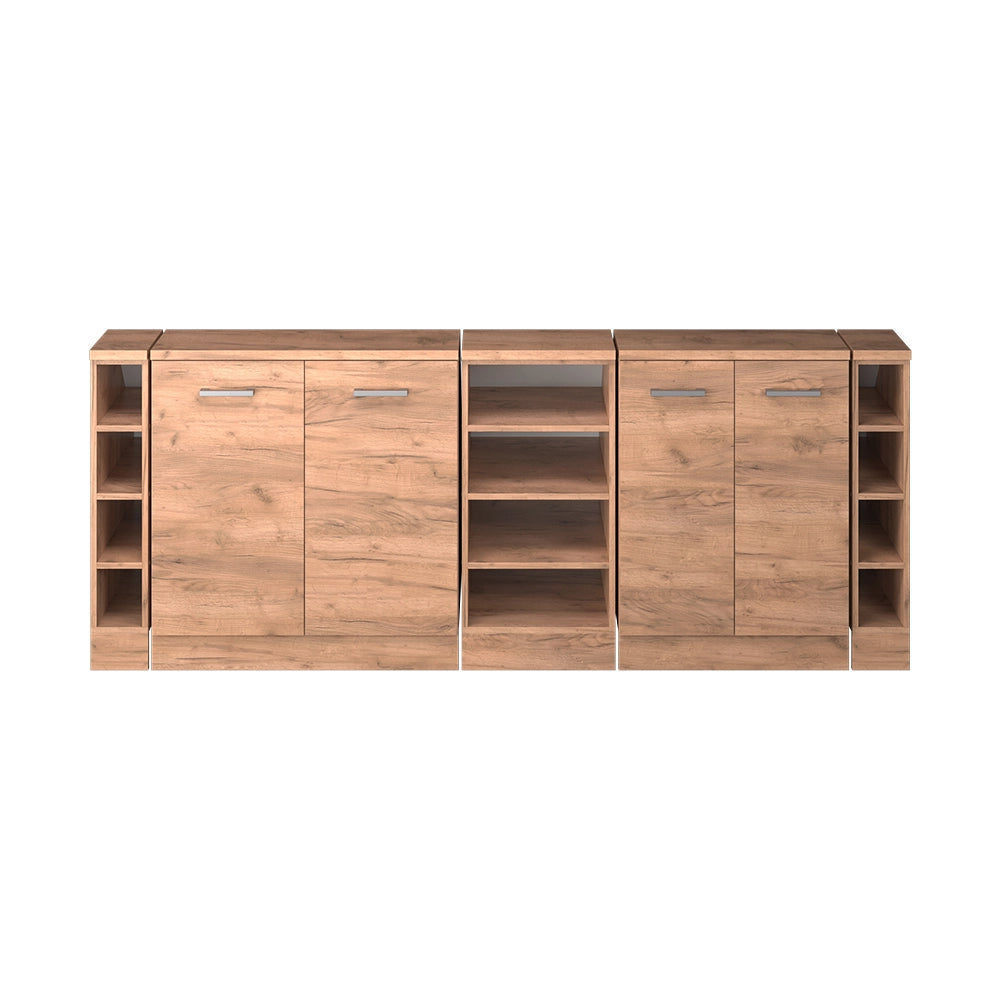 Mobile cucina sottotetto R-Line Rovere dorato/Rovere dorato 210 cm Set di 5 carcasse armadio profondità 60 cm Vicco