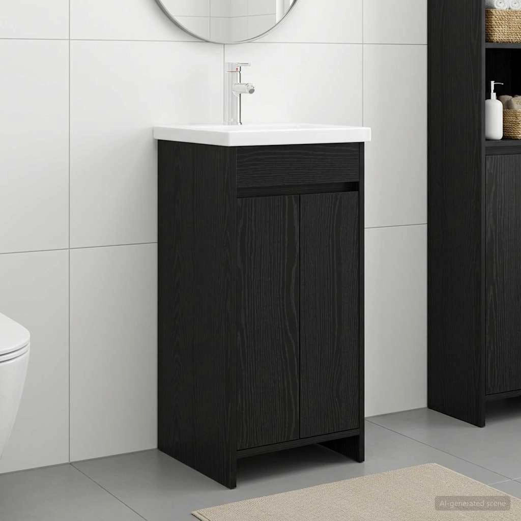 Mobile da bagno con lavabo Rovere Nero 42 x 40 x 84,5 cm 890769