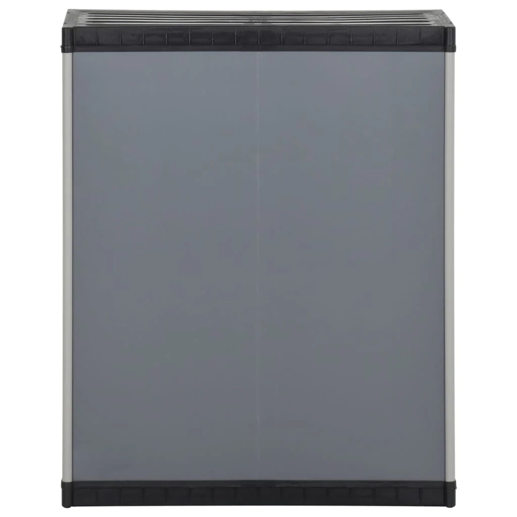 Pattumiera per rifiuti da giardino 68 x 40 x 85 cm PP grigio e nero 02_0006035