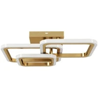 Plafoniera LED 40W 4300 lm, 3 temperature di colore, 3 anelli dorati, 48 x 46 x 13 cm