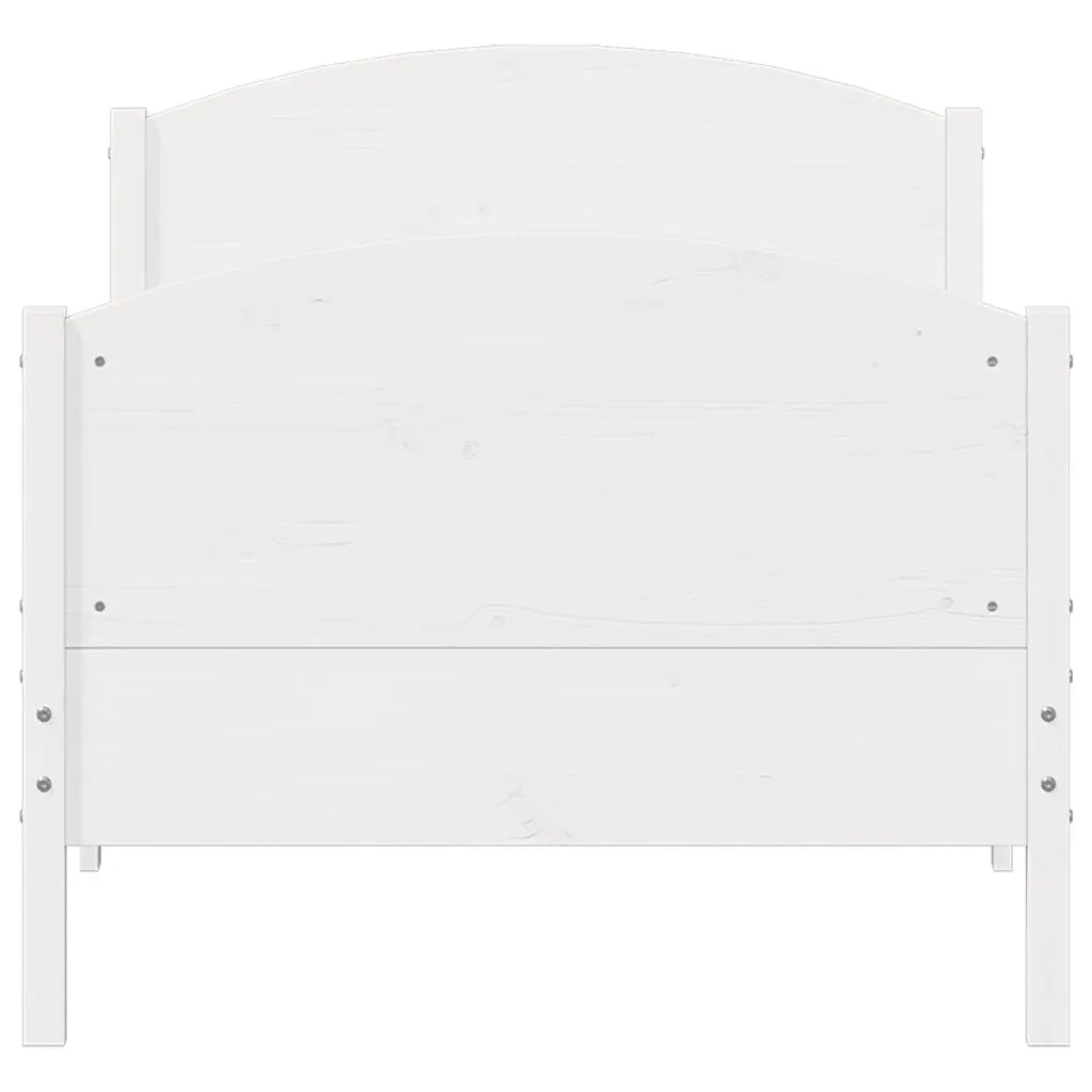 Giroletto senza Materasso Bianco 100x200 cm Legno Massello Pino 842563
