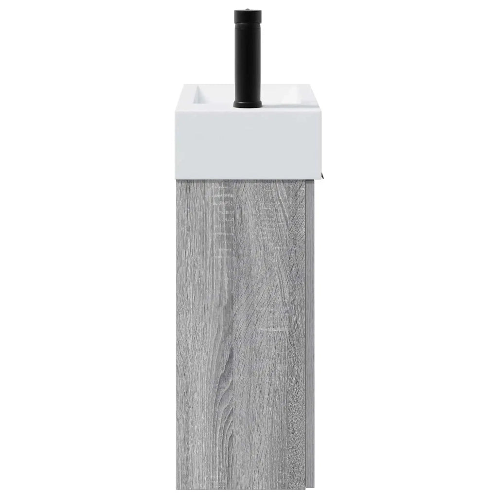 Mobile bagno con rubinetto Sonoma grigio 45,5 x 22,5 x 84 cm 889430