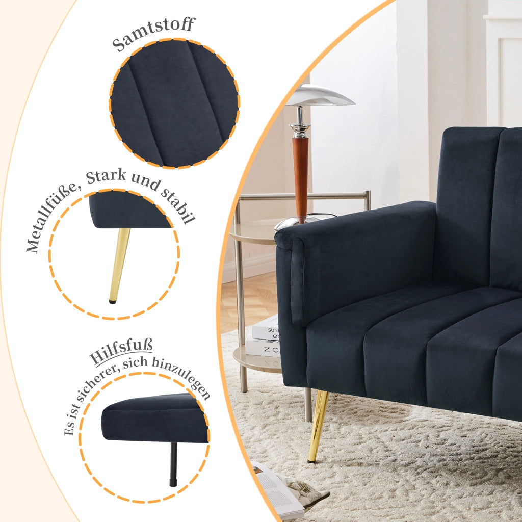 Divano Letto Pieghevole ¨C MINIMAL ¨C Velluto, con Funzione Letto, per Soggiorno e Camera Ospiti