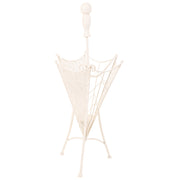 Portaombrelli in ferro battuto bianco 28x28x68