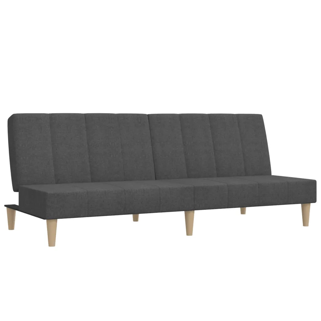Divano Letto a 2 Posti Grigio Scuro in Tessuto 375866