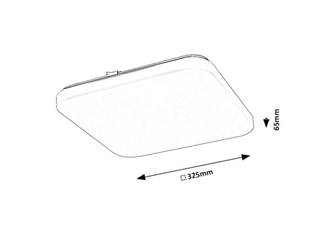 Plafoniera LED quadrata 32,5cm 20W bianca sensore Rabalux