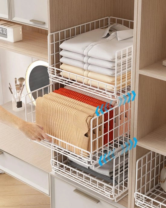 Organizzatore 6-dell'armadio, sistema di cassetti per armadio, per armadio, cucina, soggiorno, zona lavanderia (bianco)