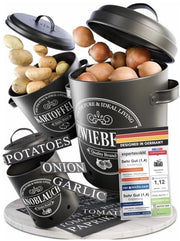Set di conservazione a 360° per patate [3 pezzi] - Multipot per patate con sistema di ventilazione 360° per una maggiore freschezza - Ideale per conservazione delle patate e delle cipolle