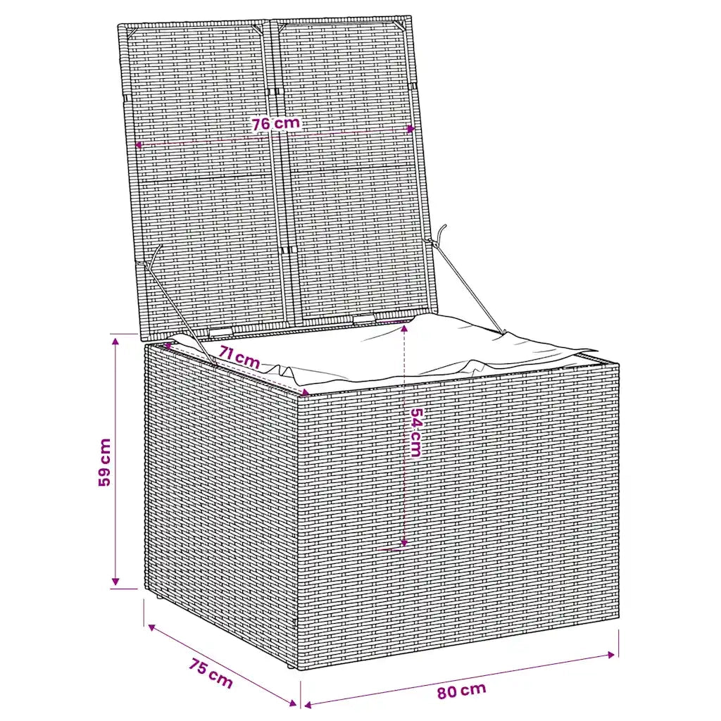 Contenitore da Giardino Marrone 291L in Polyrattan CFW4326194