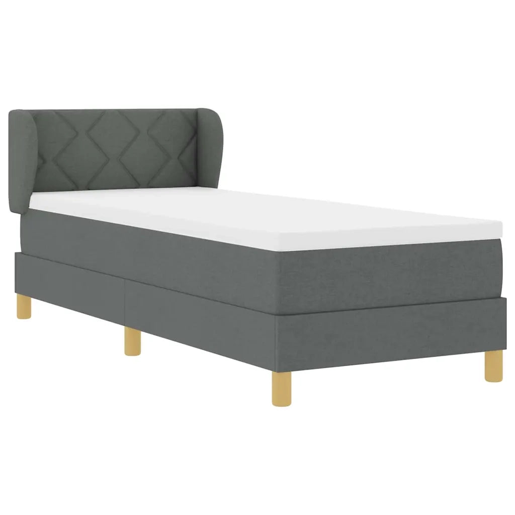 Letto a molle con materasso Grigio scuro 80 x 200 cm Tessuto 3340242