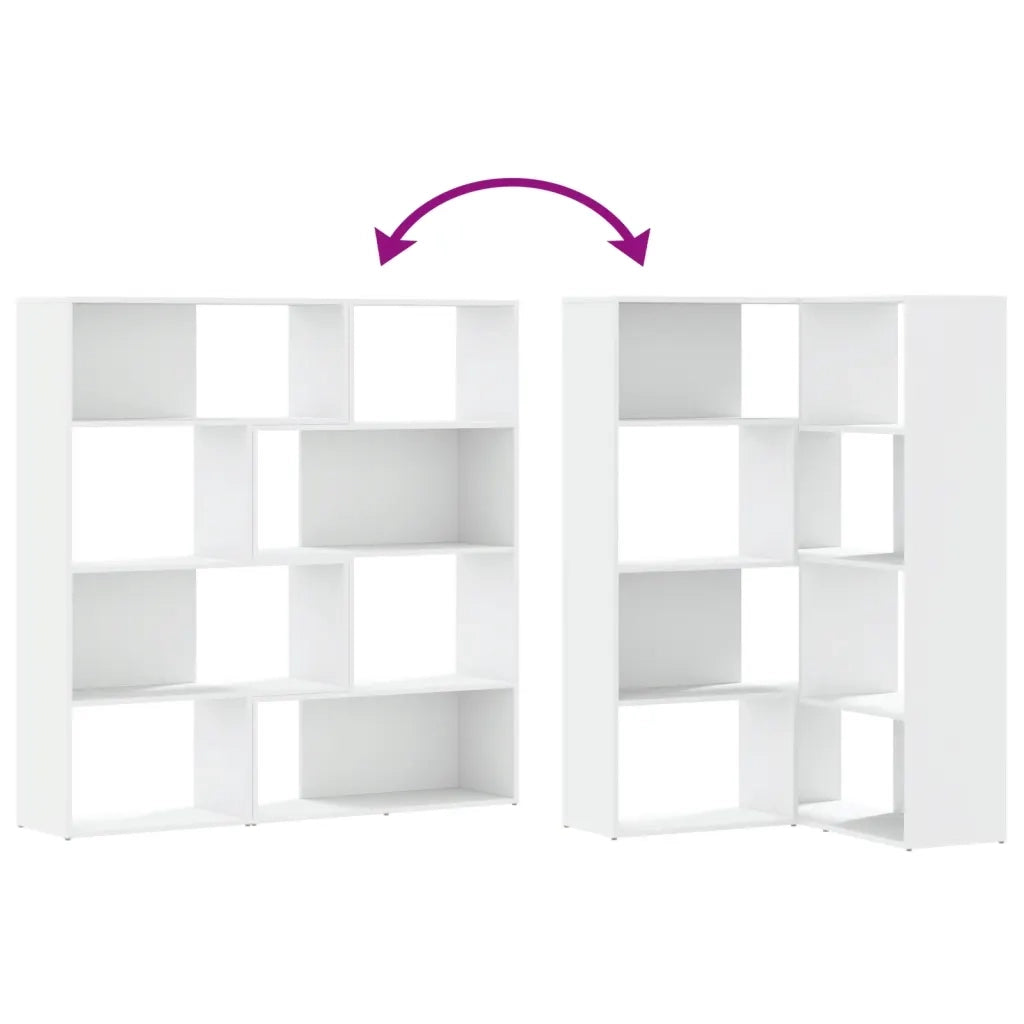 Libreria Angolare 4Ripiani Bianca 85x85x140cm Legno Multistrato 3307810