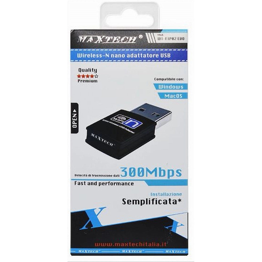 Trade Shop - Chiavetta Pennetta Adattatore Wireless Wifi Usb 300m Nano Pc Computer Maxtech Wi-fip002 -