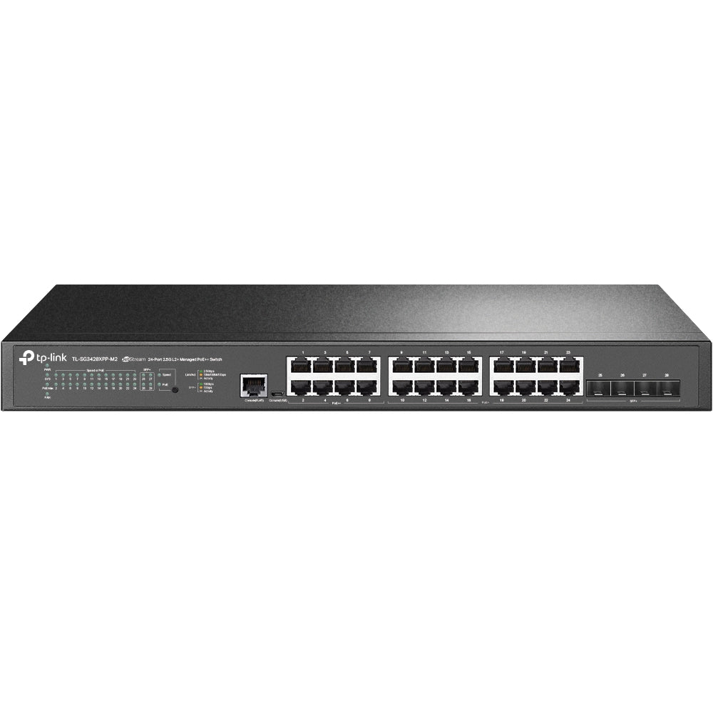 Tp-link omada sg3428xpp-m2 switch di rete gestito l2+ 2.5g ethernet (100/1000/2500) supporto power over ethernet (poe) 1u nero - TL-SG3428XPP-M2