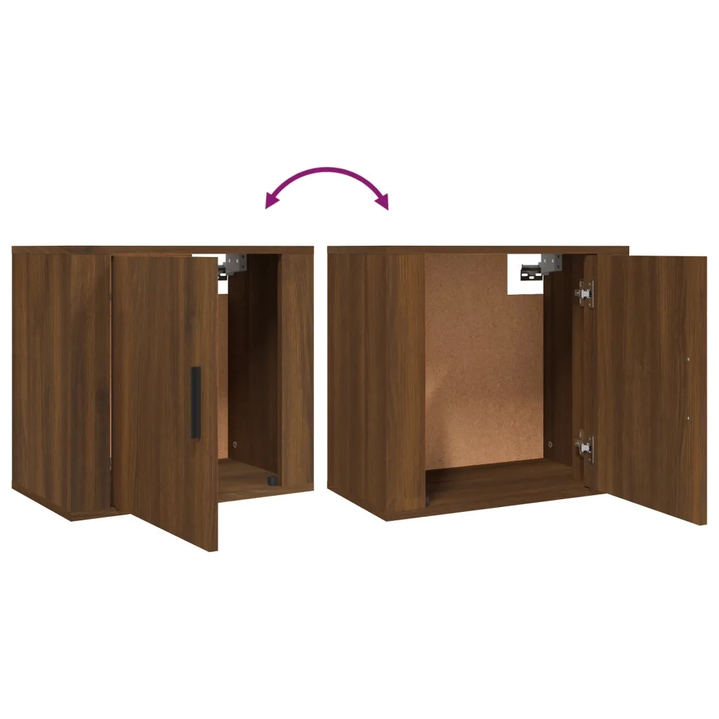 Comodino | Armadio da Notte | Mobiletto da notte a Muro Rovere Marrone 50x30x47 cm