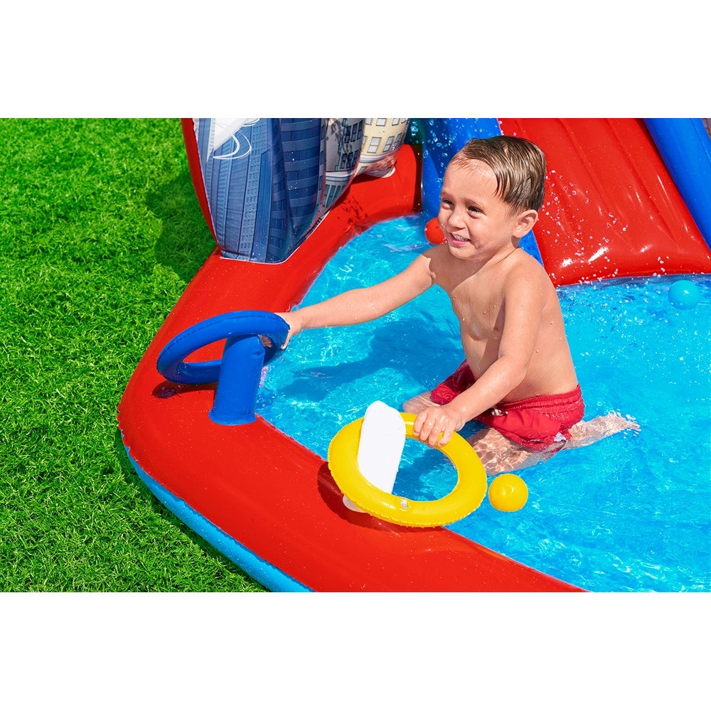 Trade Shop - Centro Giochi Acquatico Spider-man Gonfiabile Piscina 211x206x127cm Anelli Palline 98793 -