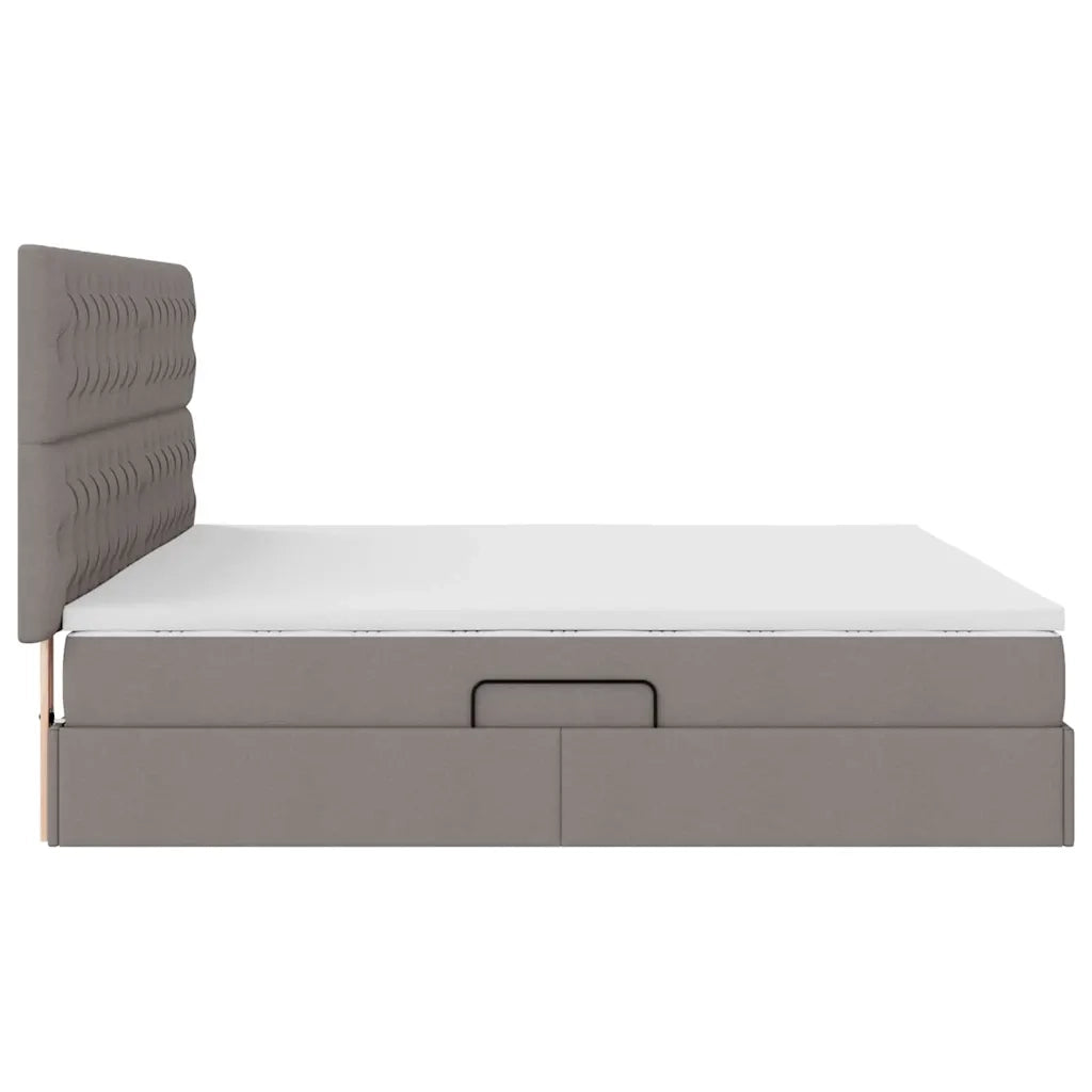 Letto con contenitore LED e materasso Tortora 200 x 200 cm