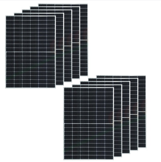 Moduli fotovoltaico impianto 4 kw monocristallino potenza 410w silver pezzi 10