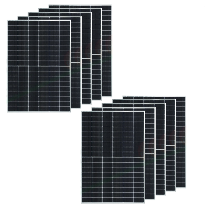 Moduli fotovoltaico impianto 4 kw monocristallino potenza 410w silver pezzi 10