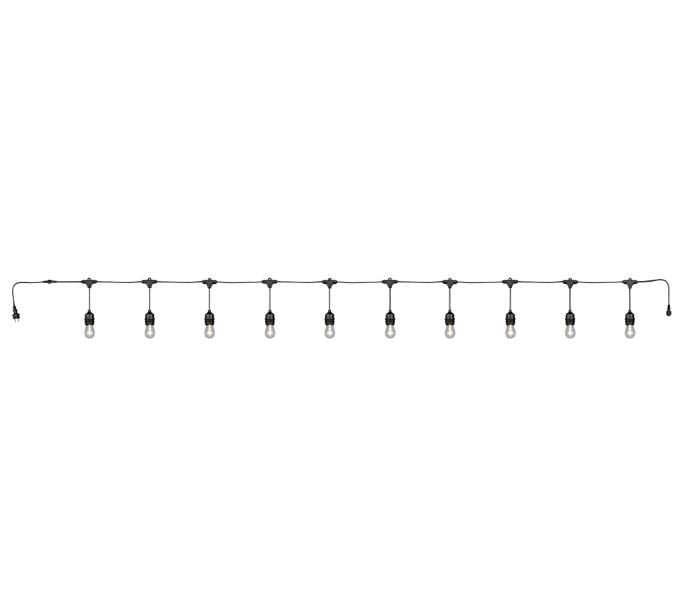Catena luminosa 10 luci, plastica, nero opaco, L650 cm, Chain