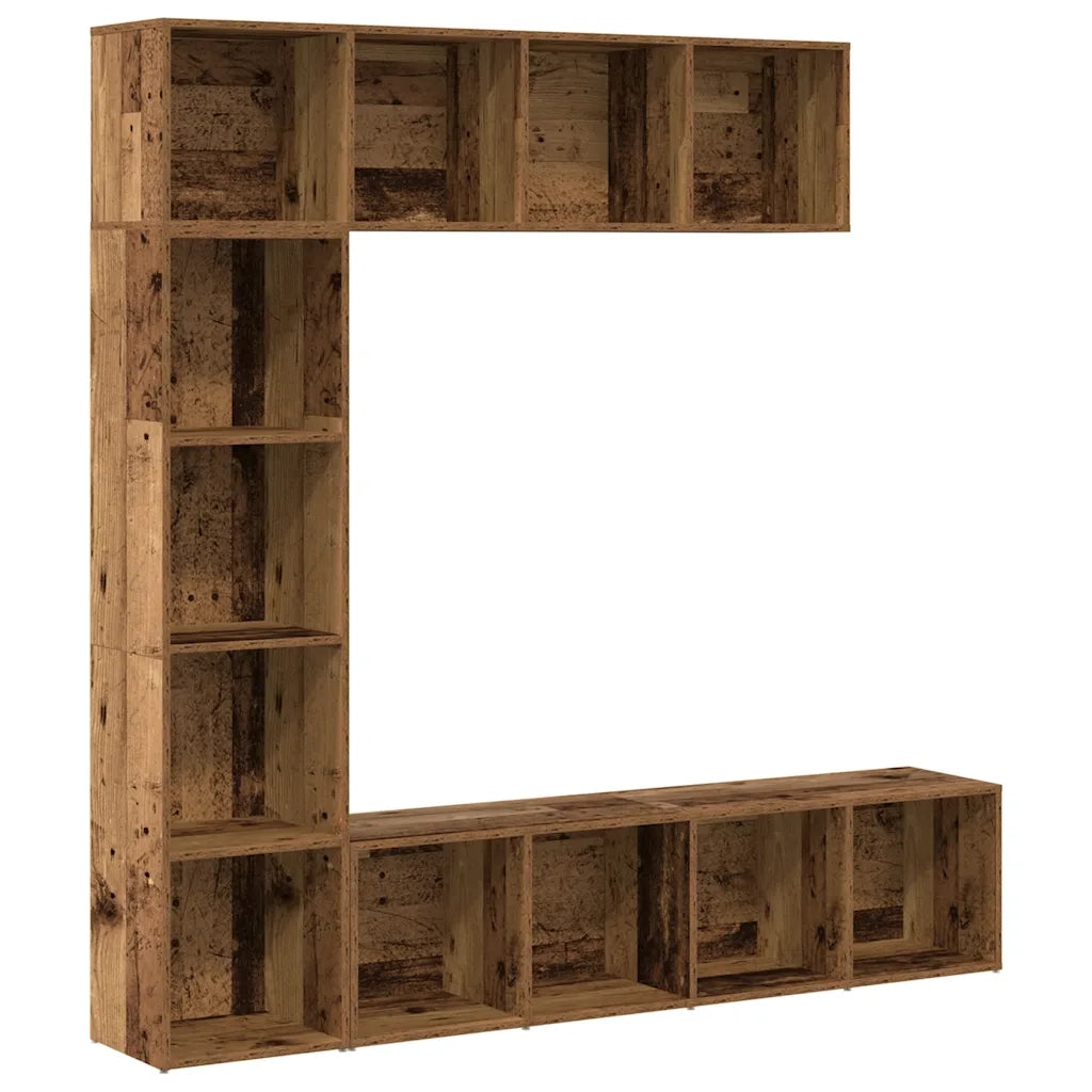 Librerie 3 pz Legno Antico in Legno Multistrato