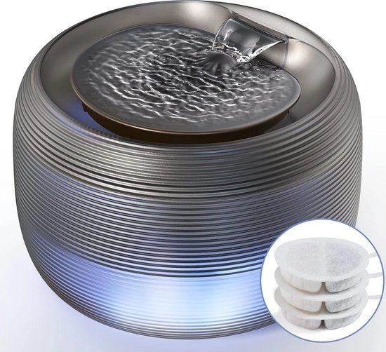 Dispensatore di acqua intelligente 25L 25 dB silenzioso per cani e gatti - fonte di acqua con 3 filtri - nero
