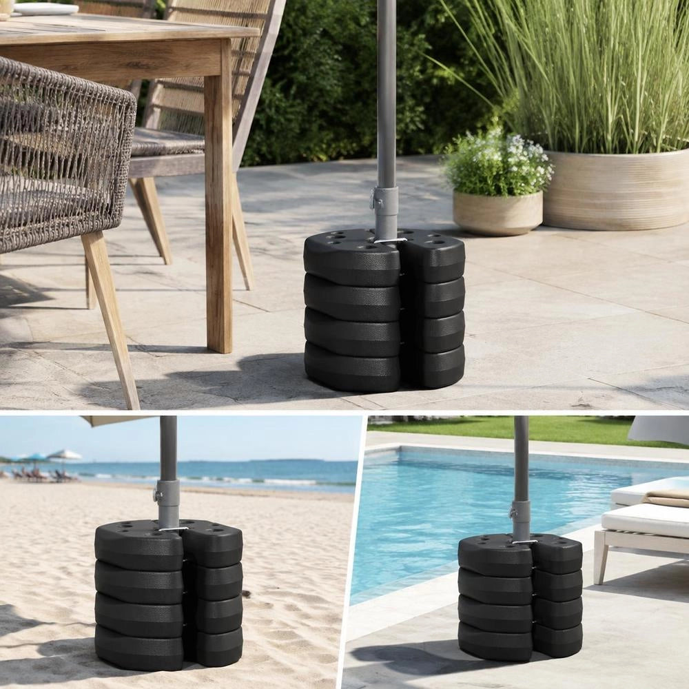 Pavilion Weights, 4 Pieces, Black, 220x50 Mm, Concrete