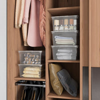 Set 5 Contenitori Rettangolari 38x26x19 cm in Plastica Keter T Box XS Trasparente