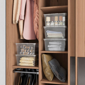 Set 5 Contenitori Rettangolari 38x26x19 cm in Plastica Keter T Box XS Trasparente