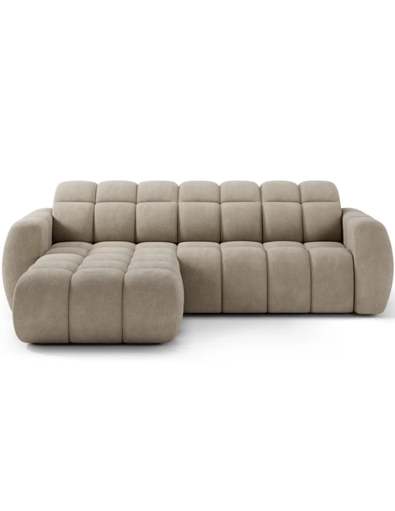 Divano ad angolo elettrico FANOTI 3 posti beige – angolo sinistro – versione 2