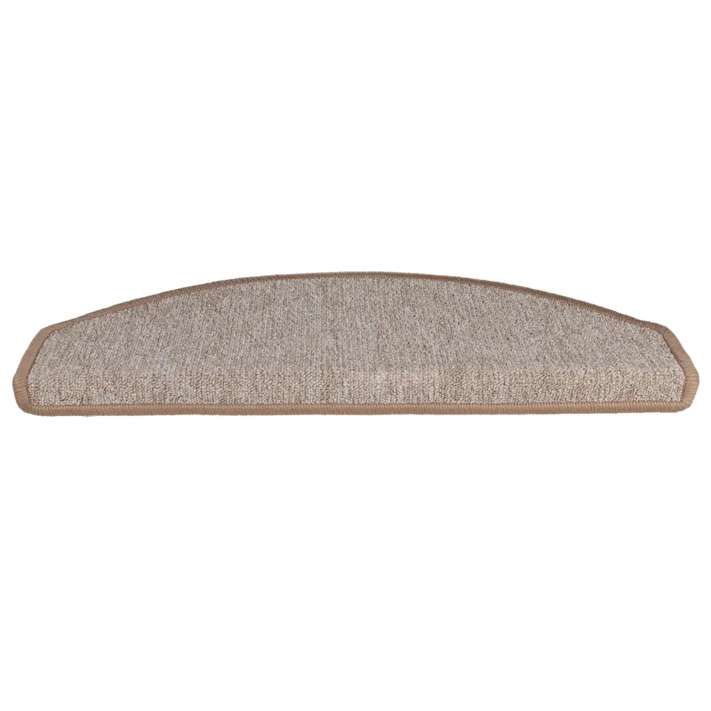 Tappetini per scale 15 pz 65x24x4 cm Marrone chiaro Semicircolari Grandi 133886