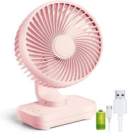 Ventilatore da tavolo da 137 cm con 4 velocità, raffreddamento wireless, caricabile via USB, silenzioso, 90° regolabile, adatto per camera da letto e ufficio, colore rosa.
