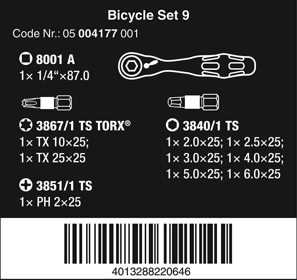 Wera Bicycle Set 9 10 strumenti