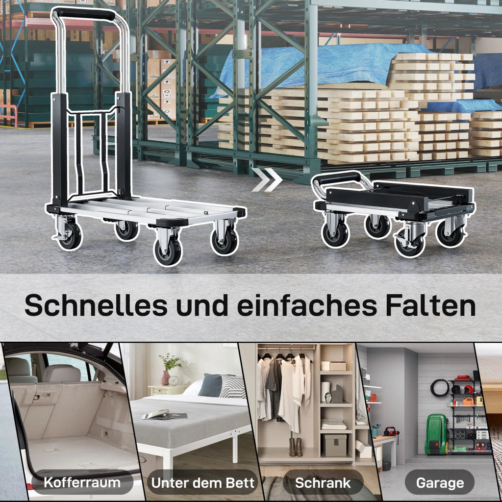 Carrello pieghevole ¨C zephmum ¨C 150 kg, metallo, nero