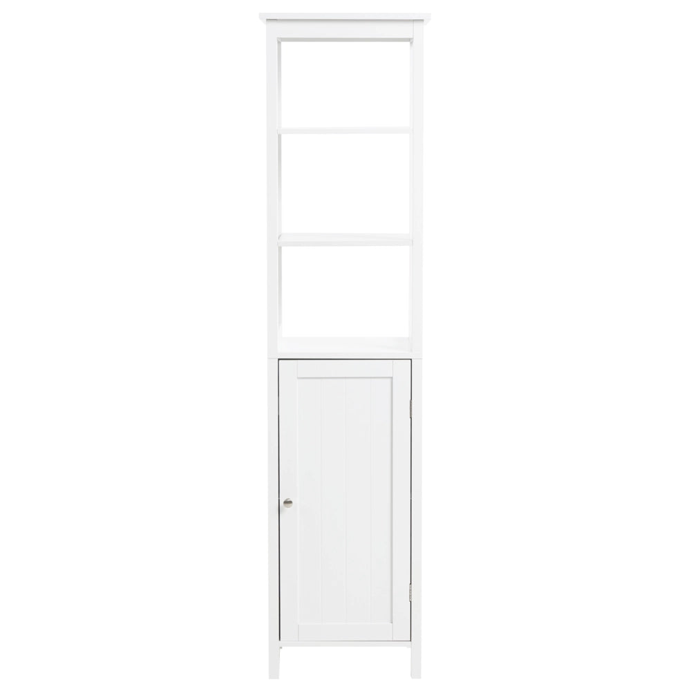 Colonna da Bagno a Terra in MDF 160 x 40 x 32 cm con 5 Ripiani e Cassetto  Design Moderno