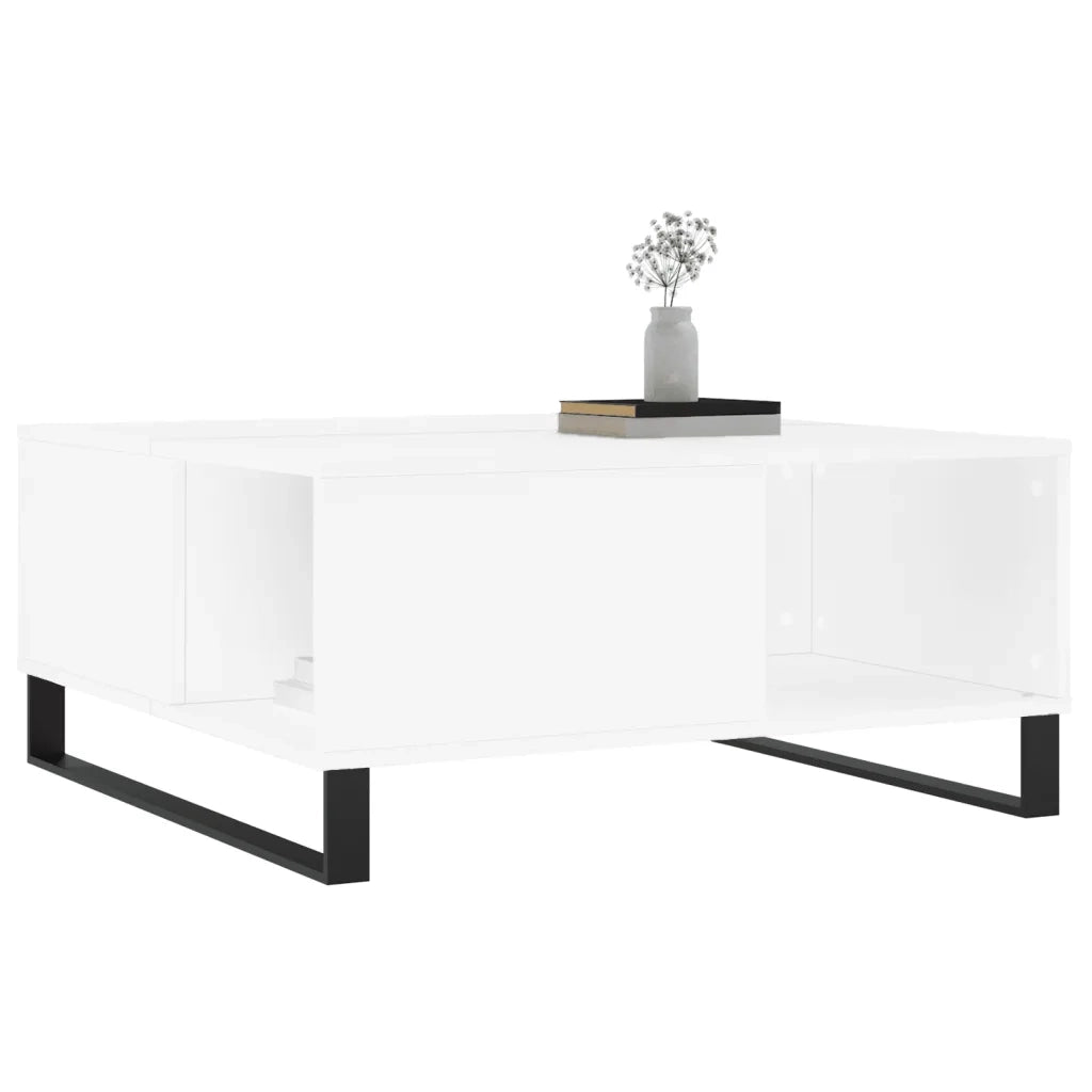 Tavolino da salotto | Tavolino da caff¨¨ | Tavolino da Soggiorno Bianco 80x80x36,5 cm in Legno Multistrato