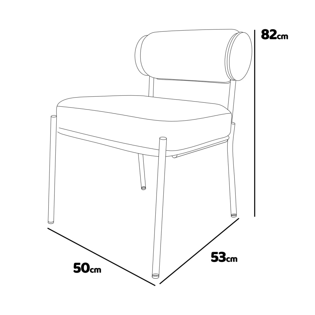 Jeju - Set di 2 sedie di design in metallo e velluto a coste