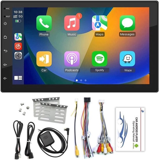 Autoradio 2 DIN con Android 8.1, Carplay Wireless e Navigazione GPS - Multimediaplayer 7 pollici