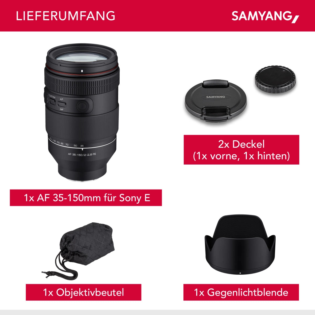 AF 35-150mm F2.0-2.8 FE per Sony E - obiettivo zoom all-in-one con Par Focal, Cinematic Video AF e Dolly Shot Zoom, protezione dalle intemperie, per Sony A9 A7 A7C II A7C R