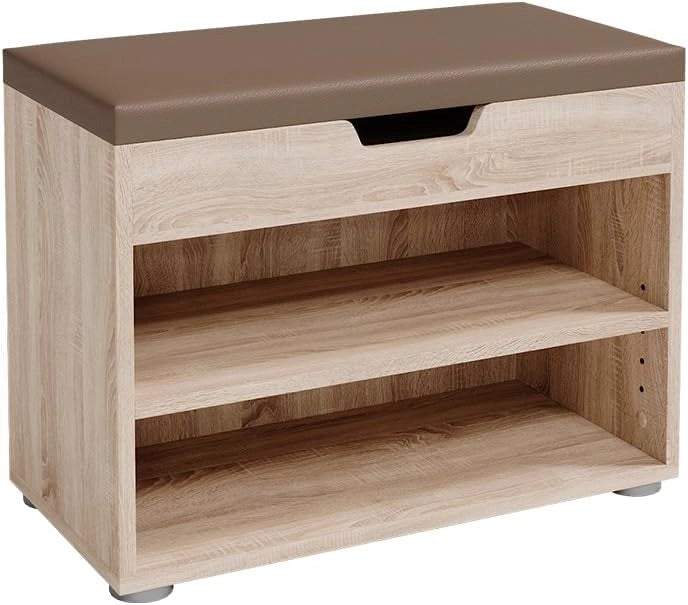 Panca scarpiera da ingresso Rolfe, Sonoma, 60 x 45 cm, per la conservazione delle scarpe e compatibile con i mobili Rolfe