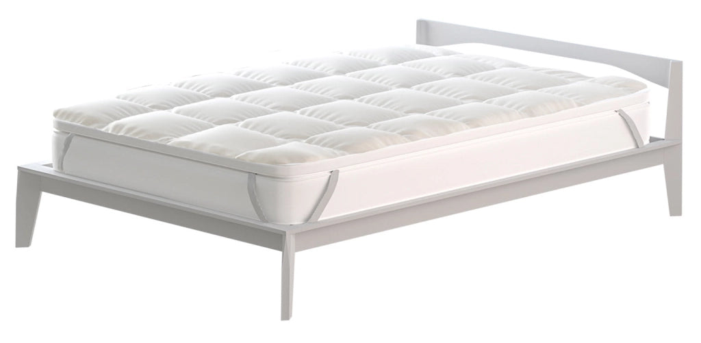 Topper 1 Piazza e Mezzo Trapuntato 600 gr/mq con Elastici Plus Bianco