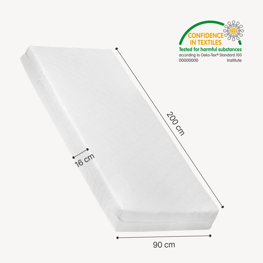 Letto a Casetta per Cameretta Aarghonmaa in Legno di Pino con Letto Estraibile 1 Materasso 90x200 cm e 2 Cassetti - Bianco [en.casa]